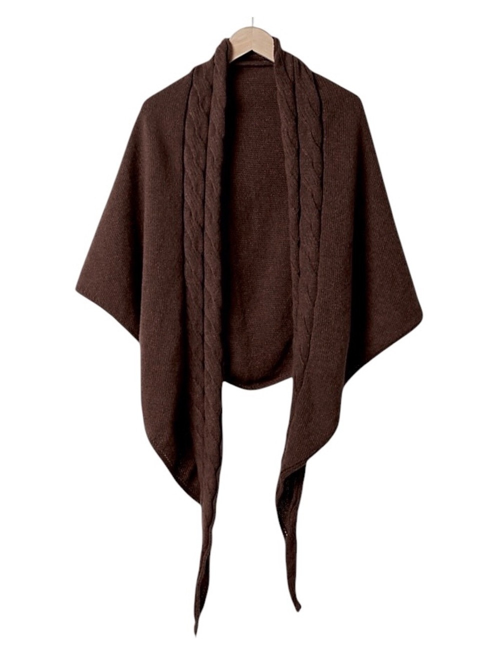 Free People Coastline Cable Knit Scarf Brown One Size